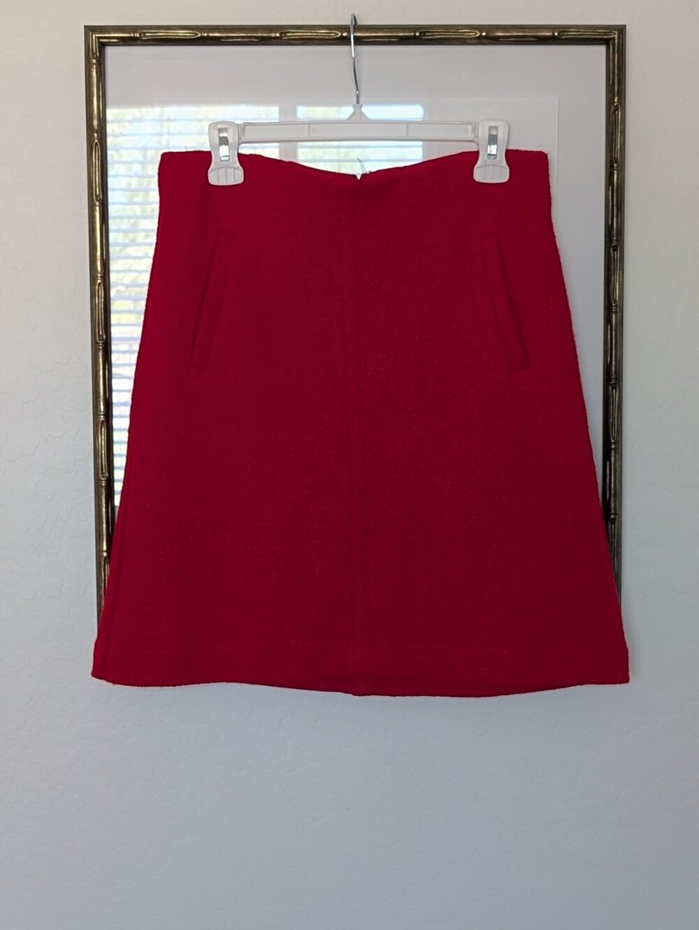 Ann Taylor Wool Blend Textured Red A-Line Women's Skirt - SZ 6
